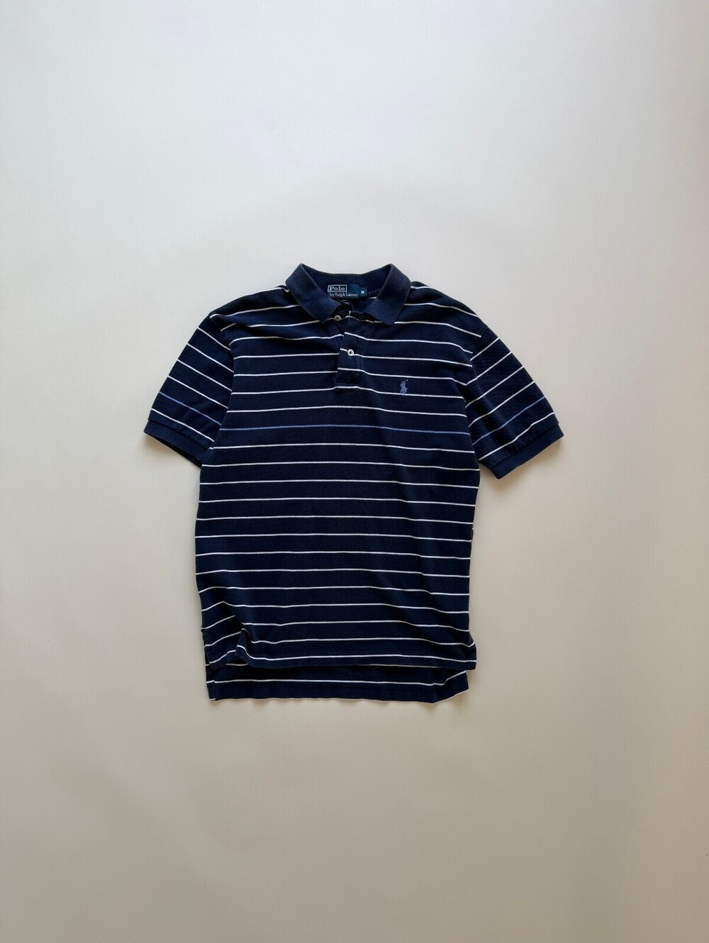 Vintage 90's Polo Ralph Lauren Navy White Striped Polo shirt